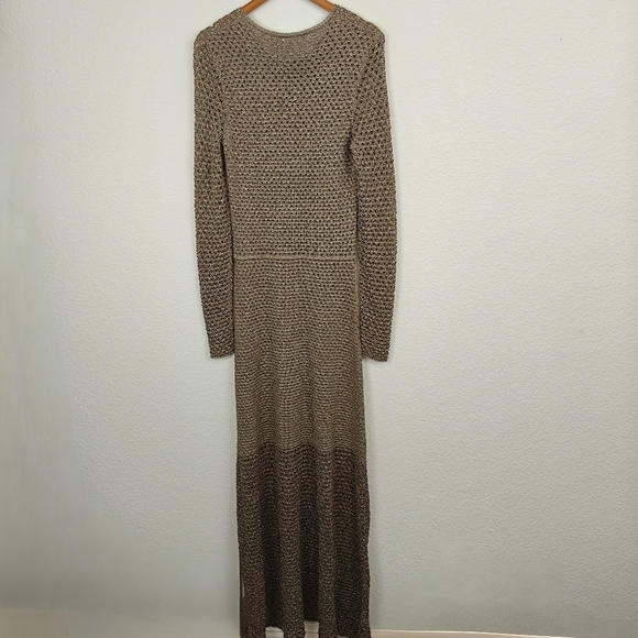 Chloé by Gabriela Hearst Metallic Gold Knit Maxi Dress Circa 2021 Collection SM - Picture 14 of 16